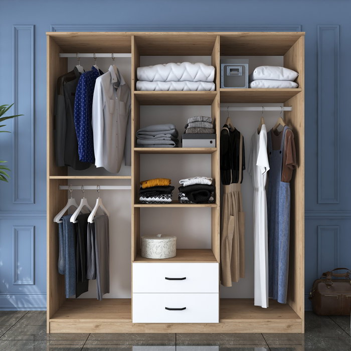 Hanah Home Armario BA113 - 2337 Nogal y Blanco Hanah Home Armario BA113 - 2337 Nogal y Blanco